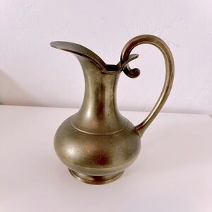 Vintage Solid Brass Wide Mouth Pitcher India